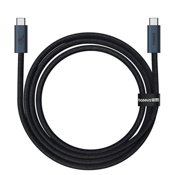 Кабель Baseus Flash Series 2 USB4 Full Featured Data Cable Type-C to Type-C 240W 1m Cluster Чорний