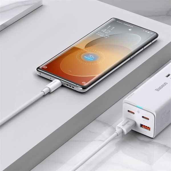 Кабель Baseus Superior Series (SUPERVOOC) Fast Charging Data Cable USB to Type-C 65W 2m White