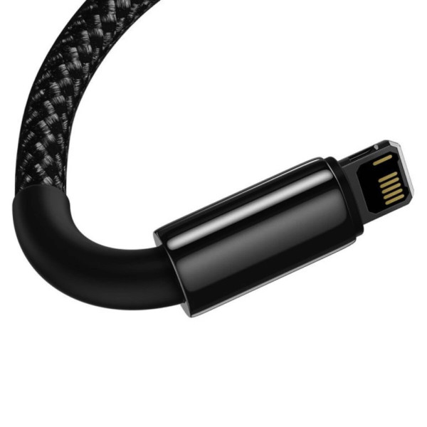 Кабель Baseus Tungsten Gold Fast Charging Data Cable USB to iP 2.4A 2m Чорний