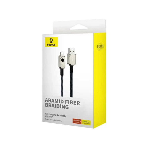 Кабель Baseus Unbreakable Series Fast Charging Data Cable USB to iP 2.4A 1m Stellar White
