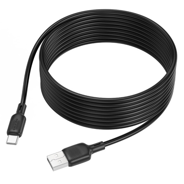 Кабель BOROFONE BX113 Lenny silicone charging data cable Type-C(L=3M) Чорний