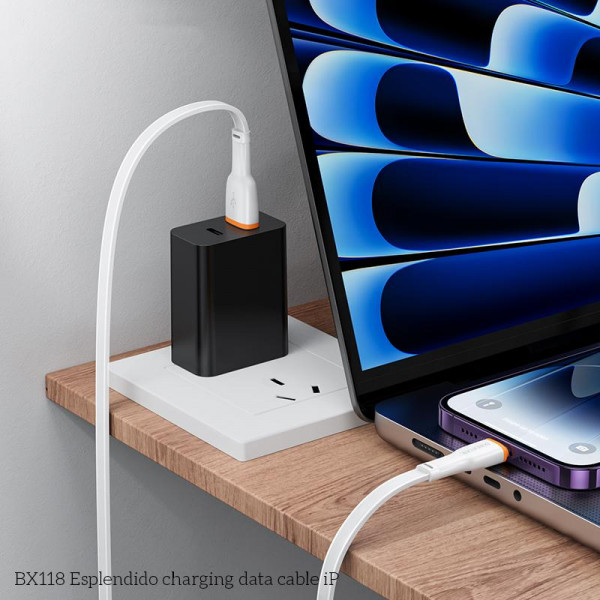 Кабель BOROFONE BX118 Esplendido charging data cable iP White (6941991120930)