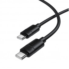 Кабель BOROFONE BX123 Leya 60W silicone charging data cable C to C Black (6941991124235)