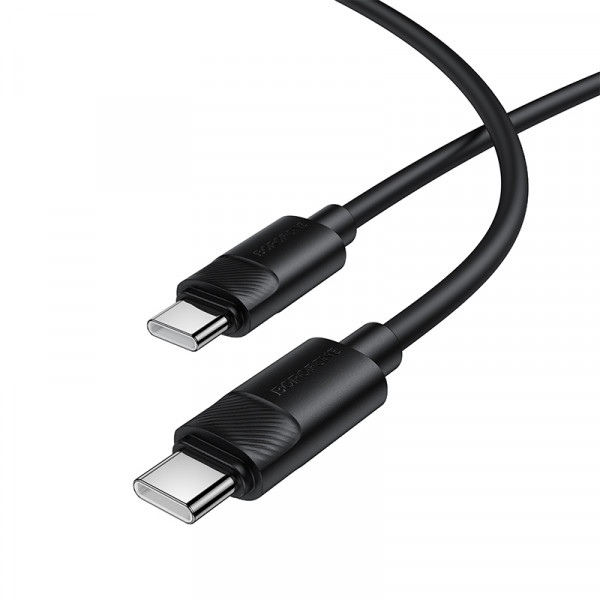 Кабель BOROFONE BX123 Leya 60W silicone charging data cable C to C Black (6941991124235)