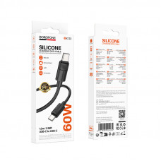Кабель BOROFONE BX123 Leya 60W silicone charging data cable C to C Black (6941991124235)