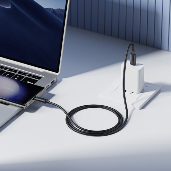 Кабель BOROFONE BX123 Leya 60W silicone charging data cable C to C Black (6941991124235)
