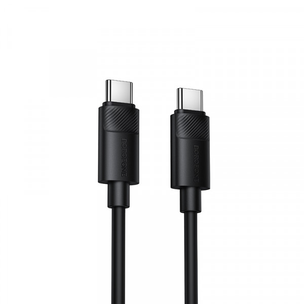Кабель BOROFONE BX123 Leya 60W silicone charging data cable C to C Black (6941991124235)