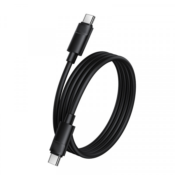 Кабель BOROFONE BX123 Leya 60W silicone charging data cable C to C Black (6941991124235)