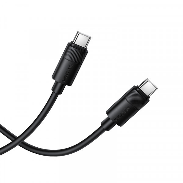 Кабель BOROFONE BX123 Leya 60W silicone charging data cable C to C Black (6941991124235)