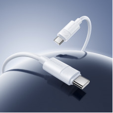 Кабель BOROFONE BX123 Leya 60W silicone charging data cable C to C White (6941991124242)