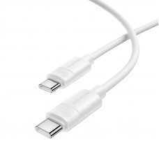 Кабель BOROFONE BX123 Leya 60W silicone charging data cable C to C White (6941991124242)