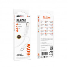 Кабель BOROFONE BX123 Leya 60W silicone charging data cable C to C White (6941991124242)