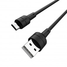 Кабель BOROFONE BX30 USB to Micro 2.4A, 1m, silicone, TPE connectors, Чорний