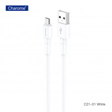 Кабель CHAROME C21-01 USB-A to Micro charging data cable Білий