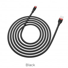 Кабель HOCO U72 USB to iP 2.4A, 1.2m, silicone, TPE connectors, Чорний