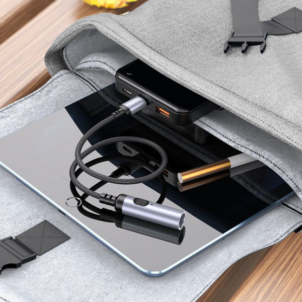 Кабель Hoco UA30 Type-C mini cigarette lighter Чорний