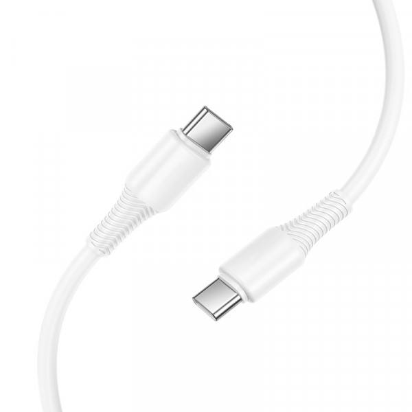 Кабель HOCO X120 Beneficio 60W charging data cable C to C White (6942007658935)