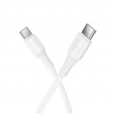 Кабель HOCO X120 Beneficio 60W charging data cable C to C White (6942007658935)