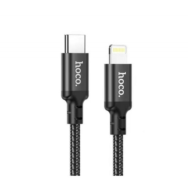 Кабель HOCO X14 Type-C to iP 3A, 20W, 1m, nylon, aluminum connectors, Black