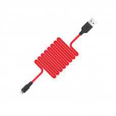 Кабель HOCO X21 USB to iP 2A, 1m, silicone, TPE connectors, Чорний+Червоний