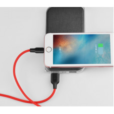 Кабель HOCO X21 USB to iP 2A, 1m, silicone, TPE connectors, Чорний+Червоний