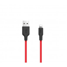 Кабель HOCO X21 USB to iP 2A, 1m, silicone, TPE connectors, Чорний+Червоний
