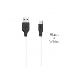 Кабель HOCO X21 USB to Type-C 2A, 1m, silicone, TPE connectors, Black+White (6957531071402)