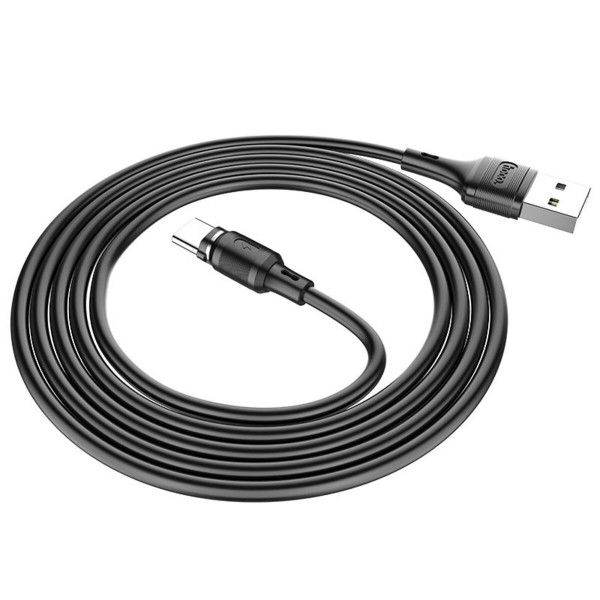 Кабель HOCO X52 USB to Type-C 3A, 1m, PVC, PVC connectors, magnetic, Чорний