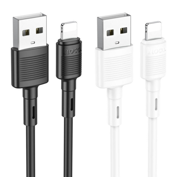Кабель HOCO X83 USB to iP 2.4A, 1m, PVC, PVC connectors, Black