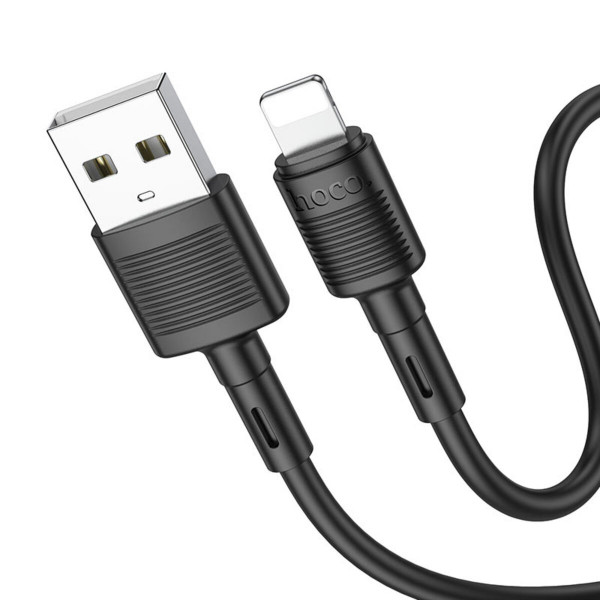 Кабель HOCO X83 USB to iP 2.4A, 1m, PVC, PVC connectors, Black