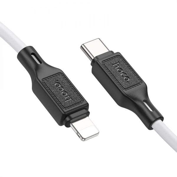 Кабель HOCO X90 Cool silicone PD charging data cable for iP White (6931474788399)