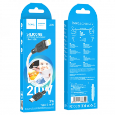 Кабель HOCO X90 Cool silicone PD charging data cable for iP White (6931474788399)