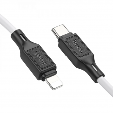 Кабель HOCO X90 Cool silicone PD charging data cable for iP White (6931474788399)