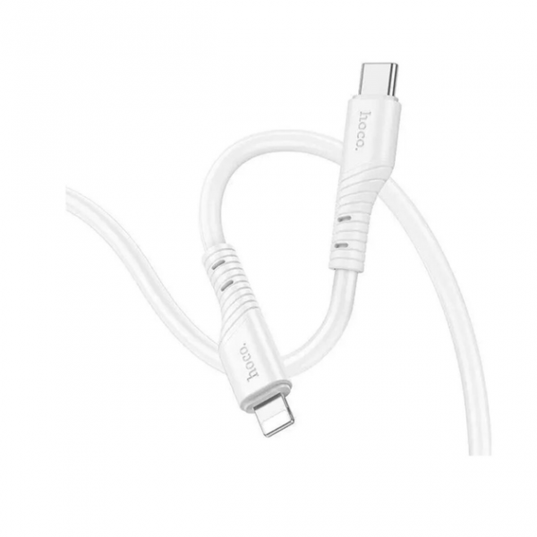 Кабель HOCO X97 Crystal color silicone charging data cable iP white (6931474799791)