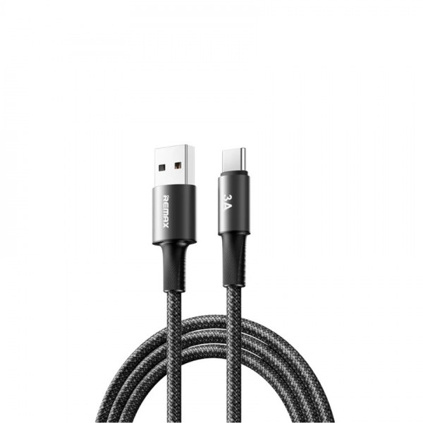 Кабель REMAX WindSpeed Series Fast charging aluminum alloy braided data cable CB25 A-C) 3A - Black 1.2M (6954851247708)