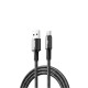 Кабель REMAX WindSpeed Series Fast charging aluminum alloy braided data cable CB25 A-C) 3A - Black 1.2M (6954851247708)