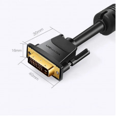 Кабель Vention DVI(24+1) Male to Male Cable 1M Black (EAABF)