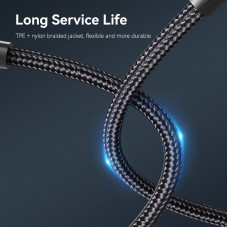 Кабель Vention Nylon Braided USB 2.0 C Male to C Male 3A Cable 2M Чорний LED Type (TAUBH)
