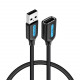 Кабель Vention USB 2.0 A Male to A Female Extension Cable 1.5M чорний PVC Type (CBIBG)