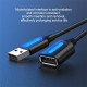 Кабель Vention USB 2.0 A Male to A Female Extension Cable 1.5M чорний PVC Type (CBIBG)