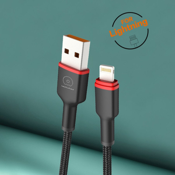 Кабель WUW-X203 USB Lightning 2,4А чорний