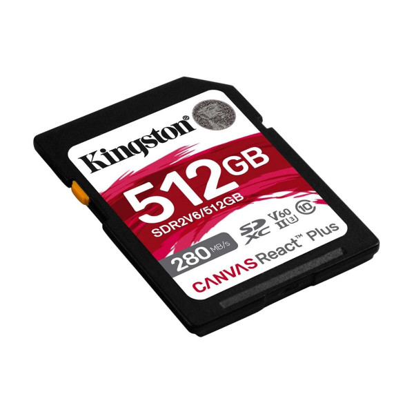 Карта пам'яті SDXC (UHS-II U3) Kingston Canvas React Plus 512Gb class 10 V60 (R280MB/s, W150MB/s)