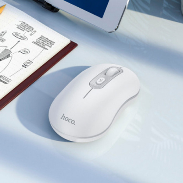 Маніпулятор миша HOCO GM21 Platinum 2.4G business wireless mouse White Gray (6931474790958)