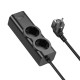 Мережевий подовжувач HOCO NS10 Wisdom 2-position (PD67W/3C1A) desktop socket (EU/GER) Чорний