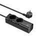 Мережевий подовжувач HOCO NS10 Wisdom 2-position (PD67W/3C1A) desktop socket (EU/GER) Чорний
