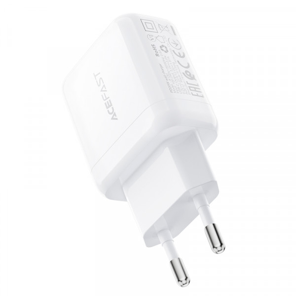 Мережевий зарядний пристрій ACEFAST A130 PD20W single USB-C charger White (6974316284659)