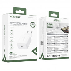 Мережевий зарядний пристрій ACEFAST A130 PD20W single USB-C charger White (6974316284659)