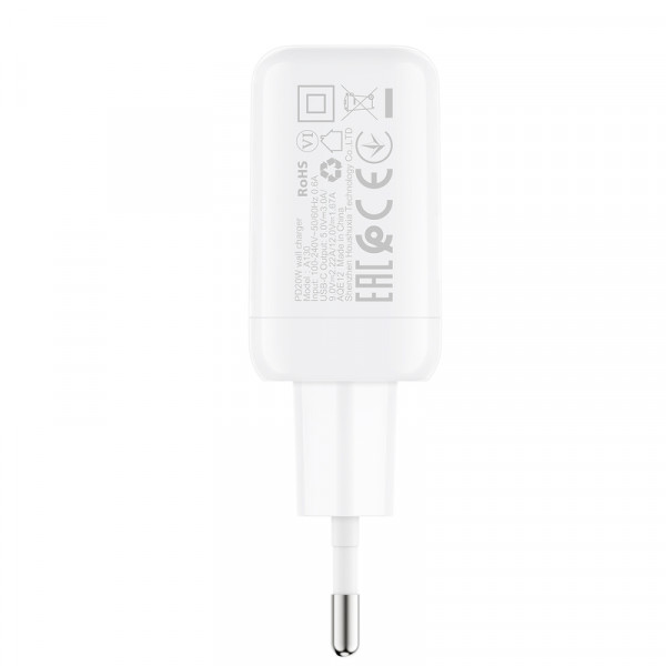 Мережевий зарядний пристрій ACEFAST A130 PD20W single USB-C charger White (6974316284659)
