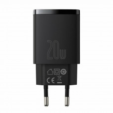 Мережевий зарядний пристрій Baseus Compact Quick Charger U+C 20W EU Чорний