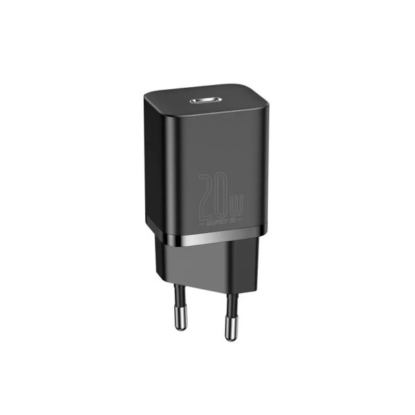 Мережевий зарядний пристрій Baseus Super Si 1C 20W With Simple Wisdom Data Cable Type-C/iP 1m Black